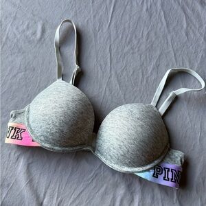 PINK Victoria's Secret Gray and Multicolor Bra